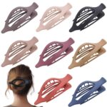 8 Pack Flat Hair Clips for Women,Matte No Crease Flat Claw Clips, Large Strong H... - Image 2