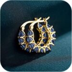 925 Sterling Silver Earrings for Women Fashion Colorful Embedded Zircon Hoop Ear... - Image 2