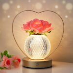 AMWGIMI Women Gifts Rose Flower Lamp,Rechargeable Cordless LED Touch Lamp | 3-Co... - Image 2