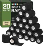 AZEN 20 Pack Self Adhesive Bandage Wrap Black, Black Athletic Tape, Vet Wrap, Ta... - Image 2
