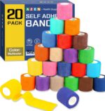AZEN 20 Pack Self Adhesive Bandage Wrap, Elastic Cohesive Bandage Wrap, Color At... - Image 2