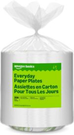 Amazon Basics Everyday Paper Plates, 8.62 Inch, Disposable, 200 Count, Packaging... - Image 2
