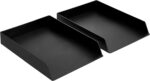 Amazon Basics Rectangular Plastic Desk Organizer, letter size Tray, 2-Pack, 9.7 ... - Image 2
