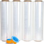 BOMEI PACK Clear Stretch Wrap Roll with Plastic Handle 18" x 1000 Feet 80 Gauge ... - Image 2