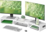 BONTEC Dual Monitor Stand Riser, Adjustable Length & Swivel Angle, Ergonomic Woo... - Image 2