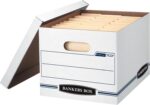 Bankers Box 12-Pack Basic Duty File Storage Boxes with Lids, Letter/Legal, STOR/... - Image 2