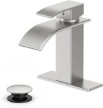 Bathroom Faucet Brushed Nickel Modern Waterfall Bathroom Sink Faucet with Single... - Image 2