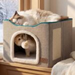 Bedsure Cat Beds for Indoor Cats - Large Cat Cave for Pet Cat House with Fluffy ... - Image 2