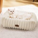 Bedsure ComfyFleece Cute Dog Bed for Small Dogs & Cats - Washable Furry Cat Bed... - Image 2