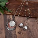 Boho Stud Earring Necklace Set,Vintage Jewelry Set,Trendy Dangle Disc Necklace J... - Image 2