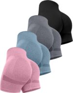CHRLEISURE Workout Shorts Sets for Women, High Waisted Gym Butt Lifting Scrunch ... - Image 2