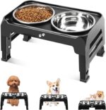 COMESOON Elevated Dog Bowls for Small Medium Dogs, 3 Height Adjustable Raised St... - Image 2