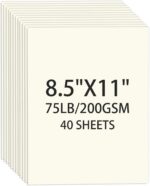 Cream Cardstock 8.5 X 11, 40 Sheets Card Stock, 75lb/ 200gsm Copy Paper, Cardsto... - Image 2