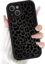 Cute Cheetah Print Phone Case for iPhone 14 Case 6.1", Aesthetic Luxury Black Le... - Image 2