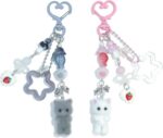 Cute Pink Keychain,Fuzzy Cat Keychain Aesthetic Y2K KeychainStylish KeychainsAcc... - Image 2