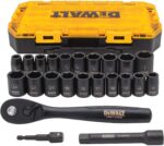 DEWALT Impact Socket Set with Ratchet, Metric/SAE, 1/2" Drive, 23-Piece Set with... - Image 2