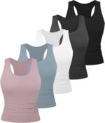 Dalavch 5 Pack Women's Workout Racerback Tank Tops Spandex Yoga Athletic Running... - Image 2