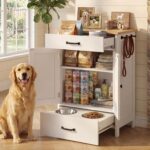 Dog Feeding Station with 2 Elevated Dog Bowls, Food Storage with Adjustable Shel... - Image 2