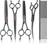 Dog Grooming Scissors Kit, Professional 6 in 1 Pet Scissors Sharp Shears Set - S... - Image 2