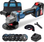 Dong Cheng Cordless Angle Grinder 20V 4-1/2 inch, 9000RPM with Variable Speed, S... - Image 2
