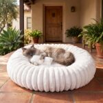 Donut Pet Bed for Indoor Cats and Small Dogs, Self-Heating Dog Bed with Non-Slip... - Image 2