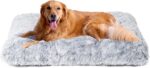 EHEYCIGA Fluffy Dog Crate Bed for Extra Large Dogs, Plush Faux Fur Pad, Calming ... - Image 2