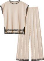 Ekouaer Womens Matching Sets Knit Sweater Sets 2 Pieces Outfits Pullover Tops Wi... - Image 2