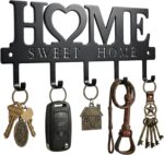 Entryway Wall Key Holder with 5 Hooks, Metal Key Rack Wall Mount for Keys, Bags ... - Image 2