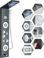 FUZ Shower Panel Tower System, Stainless Steel 6 Functions Shower Panel System w... - Image 2
