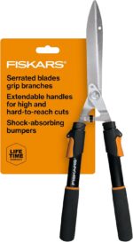 Fiskars Power-Lever Extendable Hedge Shears, Self-Sharpening Serrated Steel Blad... - Image 2