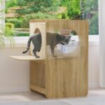 GDLF Cat Feeding Station for Water Fountain & Food, Elevated Cat Feeding Table w... - Image 2