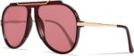 GUVIVI Oversized Aviator Sunglasses for Women Men 2026 70s Retro Gold Metal Sun ... - Image 2