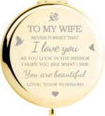 Gifts for Wife I Love You Wife Gold Compact Mirror - Image 2