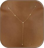 Gold Necklace for Women, Dainty Gold Long Necklaces 14k Gold Plated Prom Lariat ... - Image 2