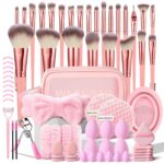 HGHDBT 70Pcs Pink Makeup Brushes Set Professional Makeup Kit Multi-functional Ma... - Image 2