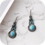 Handmade Bohemian Brown Ethnic Earrings for Women Vintage Geometric Dangle Earri... - Image 2