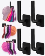 Hat Rack for Hat Storage (4-Pack), Multi-Purpose Hat Organizer, Strong Adhesive ... - Image 2