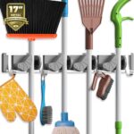 Holikme Mop Broom Holder Wall Mount Metal Pantry Organization and Storage Garden... - Image 2