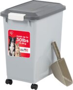 IRIS USA Dog Food Storage Container with Wheels, Airtight Lid, 2-Cup Scoop, Up t... - Image 2