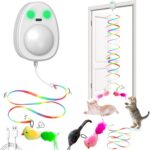Interactive Cat Toys for Indoor Cats,Electric Flying Bird & Mouse Wand Teaser, A... - Image 2