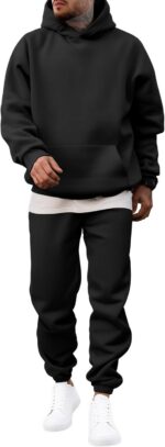 JMIERR Men's 2 Piece Outfits Hoodie Sweatshirt Tracksuit & Joggers Sweatpants Sw... - Image 2
