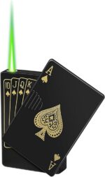 Jet Torch Lighter, Green Flame Ace Card Lighter, Metal Poker Design Windproof Re... - Image 2