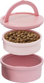 KindTail Dog Travel Bowls - Set of 2 Portable Pet Food & Water Dishes with Lid &... - Image 2