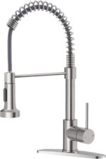 Kitchen Faucets, Brushed Nickel Kitchen Sink Faucet with Pull Down Sprayer Singl... - Image 2