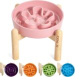 LE TAUCI Ceramic Slow Feed Dog Bowls, Elevated for Small Breeds, Anti-Gulping, N... - Image 2