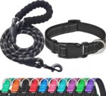 Ladoogo Reflective Dog Collar Padded with Soft Neoprene Breathable Adjustable Ny... - Image 2