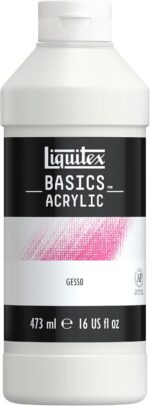 Liquitex BASICS Gesso Surface Prep Medium, 473ml (16-oz) Bottle, White - Image 2