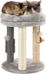 MECOOL 4in1 Small Cat Tree,Scratching Post with Tower Soft Bed, Sisal Carpet Jut... - Image 2