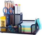 M&G Mesh Pen Holder Desk Organizers Pencil Holder for Desk Black, 3 Compartments... - Image 2