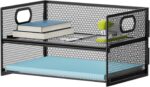 Marbrasse 2 Tier Paper Organizer Letter Tray, Mesh File Organizer with Handle, P... - Image 2